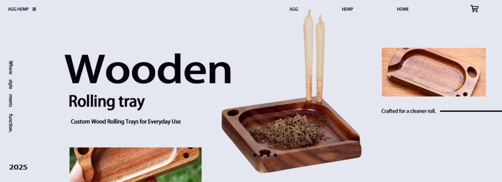 custom wooden rolling tray