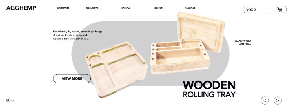 custom wooden rolling tray