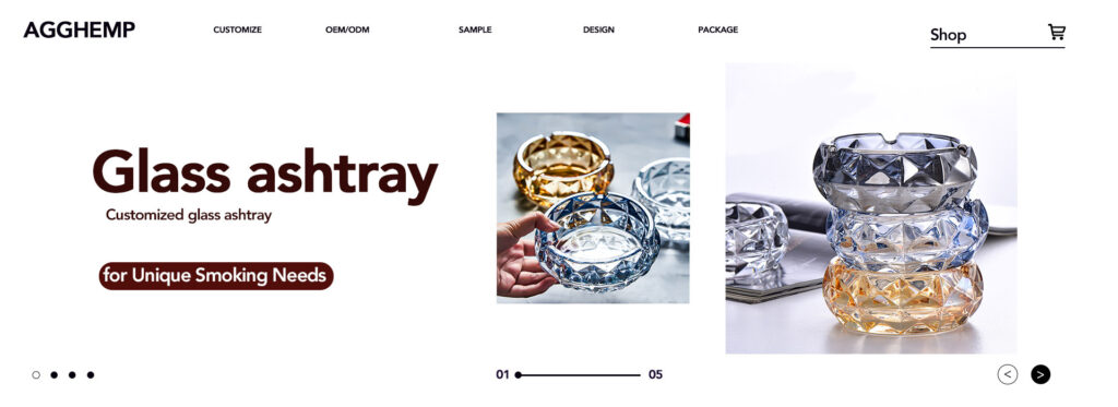 customized glass ashtray