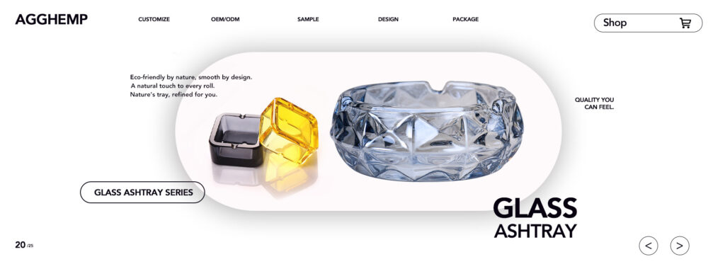 customized glass ashtray