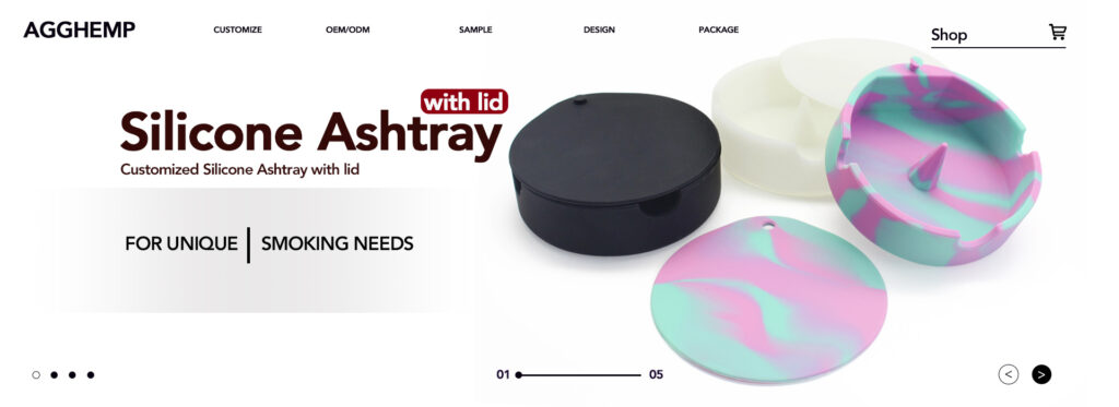 Silicone Ashtray with Lid