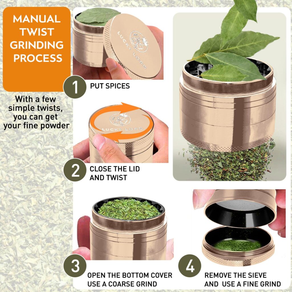 4 piece metal herb grinder